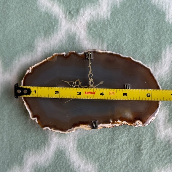 Gray Brown Agate slice Clock - Picture 4 of 5